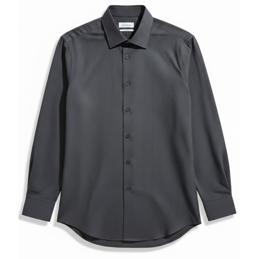 Calvin Klein Slim Fit Charcoal Gray Dress Shirt, Men's 16.5 32/33, Long Sleeve